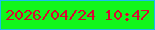 文字の大きさ：2、枠の色：1abdee、背景の色：12f61c、文字の色：d90731 無料ブログパーツのブログ時計