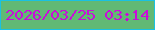文字の大きさ：2、枠の色：1ac1e2、背景の色：61b975、文字の色：c90cda 無料ブログパーツのブログ時計