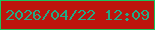 文字の大きさ：5、枠の色：1ac45d、背景の色：bd140d、文字の色：23aa85 無料ブログパーツのブログ時計