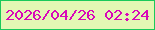 文字の大きさ：5、枠の色：1ac95a、背景の色：e3f7b4、文字の色：d808b8 無料ブログパーツのブログ時計