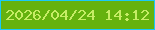 文字の大きさ：4、枠の色：1ac9f8、背景の色：65b20e、文字の色：c6ed65 無料ブログパーツのブログ時計