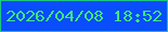 文字の大きさ：3、枠の色：1aca7e、背景の色：094dfd、文字の色：3fe87e 無料ブログパーツのブログ時計