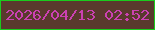 文字の大きさ：3、枠の色：1acb1d、背景の色：59392d、文字の色：cb41b2 無料ブログパーツのブログ時計