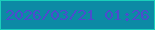 文字の大きさ：3、枠の色：1acfbb、背景の色：0c8aa5、文字の色：4c4cce 無料ブログパーツのブログ時計