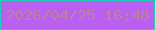 文字の大きさ：5、枠の色：1ad0b8、背景の色：bb5ff3、文字の色：b7849c 無料ブログパーツのブログ時計