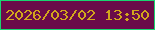 文字の大きさ：5、枠の色：1ad470、背景の色：6a0b49、文字の色：d2a61c 無料ブログパーツのブログ時計