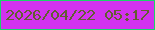 文字の大きさ：5、枠の色：1ad569、背景の色：d232ef、文字の色：635e31 無料ブログパーツのブログ時計