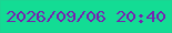 文字の大きさ：4、枠の色：1ad592、背景の色：13dc94、文字の色：7522b0 無料ブログパーツのブログ時計