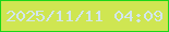 文字の大きさ：5、枠の色：1ad619、背景の色：cfe652、文字の色：d2e6f0 無料ブログパーツのブログ時計