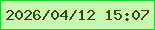 文字の大きさ：4、枠の色：1ad62a、背景の色：c8f8ad、文字の色：3e411f 無料ブログパーツのブログ時計