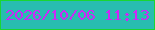 文字の大きさ：2、枠の色：1ad632、背景の色：28bdb0、文字の色：cc28f6 無料ブログパーツのブログ時計