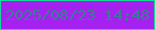 文字の大きさ：5、枠の色：1ad79a、背景の色：a421f0、文字の色：377e92 無料ブログパーツのブログ時計