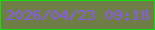 文字の大きさ：4、枠の色：1ad910、背景の色：6f7e47、文字の色：8858ef 無料ブログパーツのブログ時計