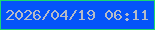 文字の大きさ：1、枠の色：1ad970、背景の色：0454f9、文字の色：b5bbc8 無料ブログパーツのブログ時計