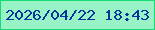 文字の大きさ：5、枠の色：1adb73、背景の色：97f3c6、文字の色：063498 無料ブログパーツのブログ時計