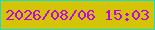 文字の大きさ：4、枠の色：1adcce、背景の色：d3c406、文字の色：be06df 無料ブログパーツのブログ時計