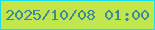 文字の大きさ：1、枠の色：1adcf0、背景の色：c0e750、文字の色：3c8997 無料ブログパーツのブログ時計