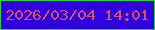 文字の大きさ：1、枠の色：1add34、背景の色：3000df、文字の色：d4546a 無料ブログパーツのブログ時計