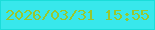 文字の大きさ：2、枠の色：1addda、背景の色：38e8ec、文字の色：98c82e 無料ブログパーツのブログ時計