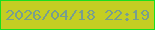 文字の大きさ：3、枠の色：1adf1f、背景の色：c4ce23、文字の色：789e8f 無料ブログパーツのブログ時計