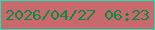 文字の大きさ：2、枠の色：1ae4af、背景の色：c9696e、文字の色：058c43 無料ブログパーツのブログ時計