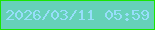 文字の大きさ：3、枠の色：1ae503、背景の色：66d1b9、文字の色：97defa 無料ブログパーツのブログ時計
