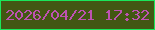 文字の大きさ：1、枠の色：1ae65a、背景の色：425713、文字の色：bd52b2 無料ブログパーツのブログ時計