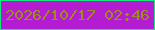 文字の大きさ：4、枠の色：1ae67e、背景の色：b31cd1、文字の色：9d8c20 無料ブログパーツのブログ時計
