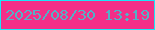 文字の大きさ：3、枠の色：1ae6f8、背景の色：f42f88、文字の色：53b1c6 無料ブログパーツのブログ時計