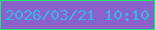 文字の大きさ：1、枠の色：1ae867、背景の色：8a62cb、文字の色：3db2e5 無料ブログパーツのブログ時計