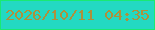 文字の大きさ：4、枠の色：1ae973、背景の色：23d9c2、文字の色：ae903c 無料ブログパーツのブログ時計