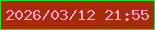 文字の大きさ：5、枠の色：1aea1b、背景の色：a62b06、文字の色：fea1d0 無料ブログパーツのブログ時計