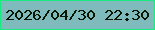 文字の大きさ：4、枠の色：1aea82、背景の色：7fbabd、文字の色：081501 無料ブログパーツのブログ時計