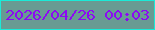 文字の大きさ：3、枠の色：1aead8、背景の色：689b93、文字の色：8c09f3 無料ブログパーツのブログ時計