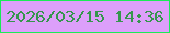 文字の大きさ：4、枠の色：1aeb57、背景の色：dc9ffa、文字の色：35964d 無料ブログパーツのブログ時計