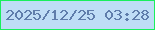 文字の大きさ：3、枠の色：1aef5d、背景の色：bfddf6、文字の色：5f7dab 無料ブログパーツのブログ時計