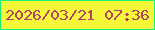 文字の大きさ：4、枠の色：1aef78、背景の色：f3f737、文字の色：ae4569 無料ブログパーツのブログ時計