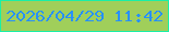 文字の大きさ：5、枠の色：1aefa7、背景の色：a0cf5a、文字の色：2891fb 無料ブログパーツのブログ時計