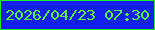文字の大きさ：4、枠の色：1af024、背景の色：1220ee、文字の色：59f246 無料ブログパーツのブログ時計