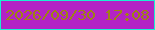 文字の大きさ：2、枠の色：1af0d1、背景の色：b323c5、文字の色：9e8313 無料ブログパーツのブログ時計