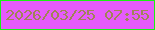 文字の大きさ：5、枠の色：1af114、背景の色：e55bfb、文字の色：a18356 無料ブログパーツのブログ時計