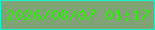 文字の大きさ：1、枠の色：1af1d0、背景の色：7fa375、文字の色：34eb10 無料ブログパーツのブログ時計