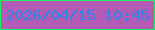 文字の大きさ：4、枠の色：1af361、背景の色：b45bb6、文字の色：2489eb 無料ブログパーツのブログ時計