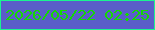 文字の大きさ：1、枠の色：1af490、背景の色：5a5dc9、文字の色：15d803 無料ブログパーツのブログ時計