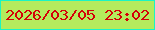 文字の大きさ：1、枠の色：1af4c4、背景の色：b4eb5d、文字の色：d40108 無料ブログパーツのブログ時計