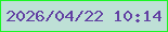 文字の大きさ：3、枠の色：1af524、背景の色：bee0d6、文字の色：6241a3 無料ブログパーツのブログ時計