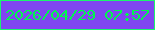 文字の大きさ：3、枠の色：1af66c、背景の色：8046f0、文字の色：00f84d 無料ブログパーツのブログ時計