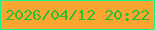 文字の大きさ：5、枠の色：1af68a、背景の色：fba630、文字の色：29bf33 無料ブログパーツのブログ時計