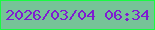 文字の大きさ：3、枠の色：1afa42、背景の色：76c397、文字の色：7f1bd1 無料ブログパーツのブログ時計