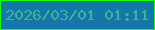 文字の大きさ：4、枠の色：1afc0c、背景の色：1476a9、文字の色：3ab792 無料ブログパーツのブログ時計